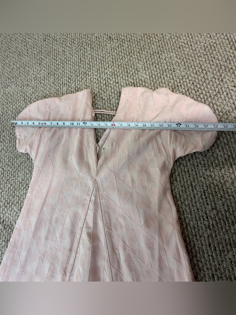 Mirth Bordeaux Caftan Rosa Maxi Dress M Jacquard Pink Cotton V-Back Tie $398 - Picture 14 of 16